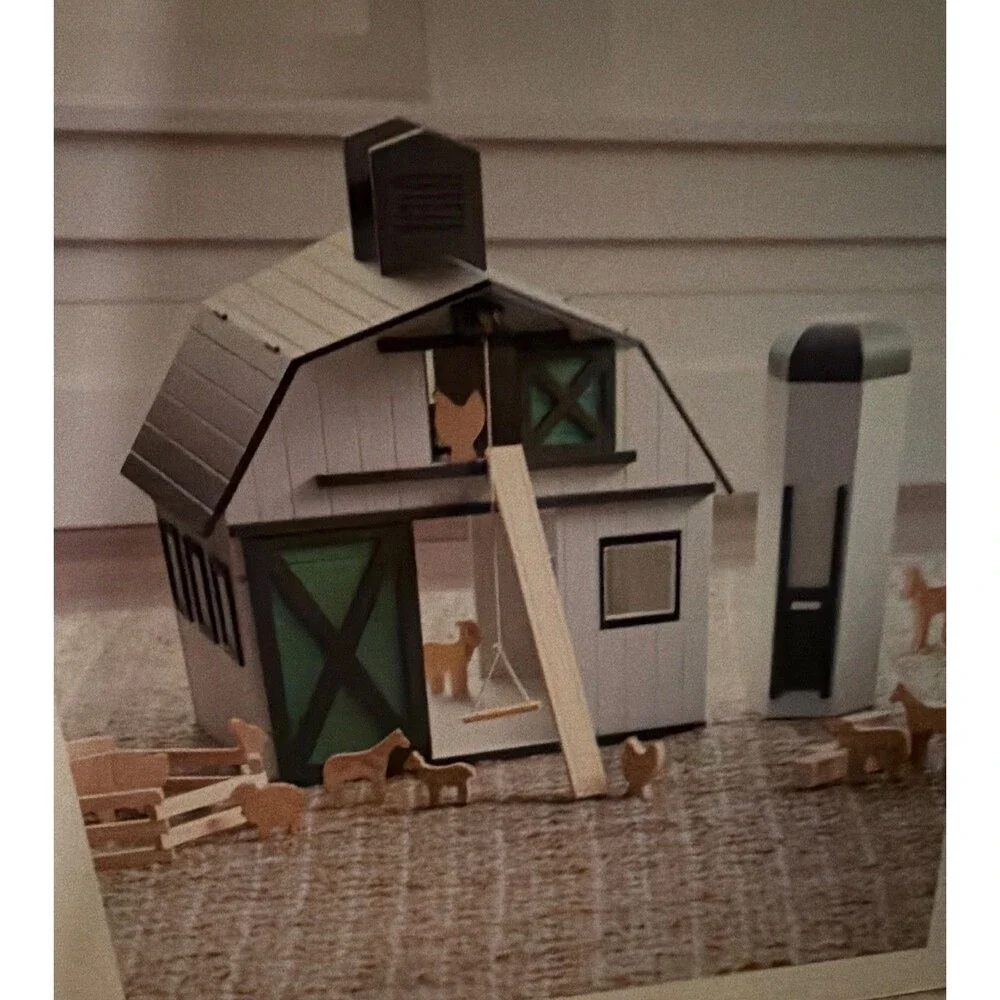Magnolia Hearth and Hand Wood Barn and Animals Farm Set NIB